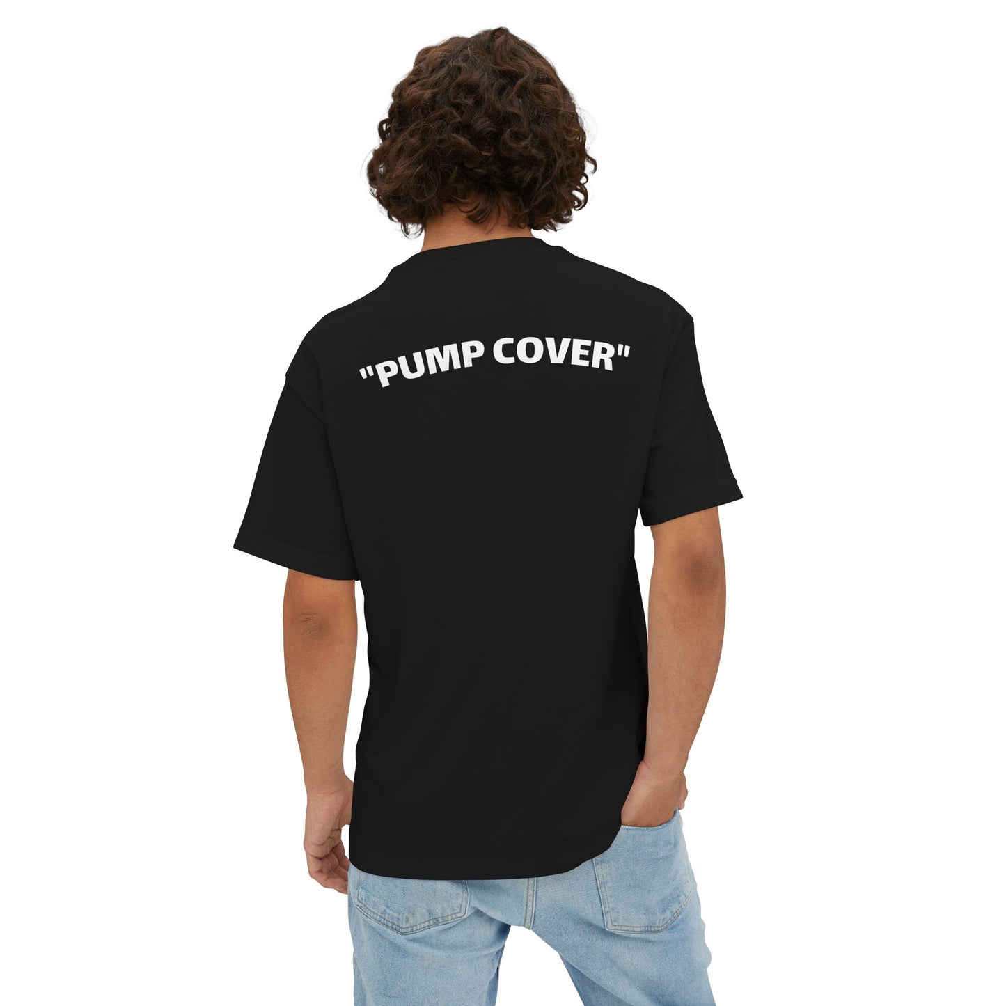 Unisex Oversized Tee with 'Pump Cover' Design, Casual Lounge Wear, Trendy Streetwear, Gift for Him, Perfect for Summer